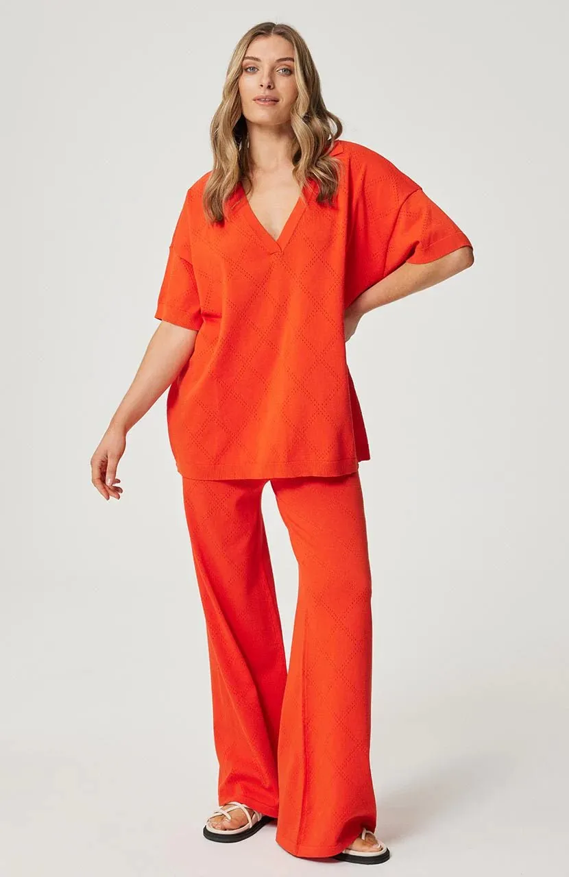 Zarella Collared Tee Sangria Knit