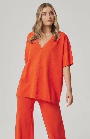 Zarella Collared Tee Sangria Knit